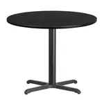 Flash Furniture XU-RD-36-BLKTB-T3030-GG Table, Indoor, Dining Height