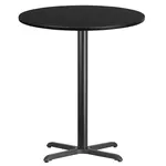 Flash Furniture XU-RD-36-BLKTB-T3030B-GG Table, Indoor, Bar Height