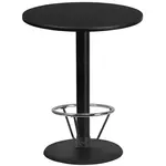 Flash Furniture XU-RD-36-BLKTB-TR24B-4CFR-GG Table, Indoor, Bar Height