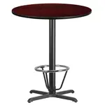 Flash Furniture XU-RD-36-MAHTB-T3030B-3CFR-GG Table, Indoor, Bar Height