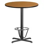 Flash Furniture XU-RD-36-NATTB-T3030B-3CFR-GG Table, Indoor, Bar Height