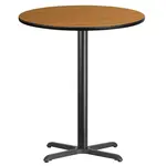 Flash Furniture XU-RD-36-NATTB-T3030B-GG Table, Indoor, Bar Height