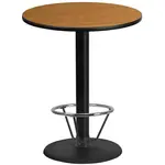 Flash Furniture XU-RD-36-NATTB-TR24B-4CFR-GG Table, Indoor, Bar Height