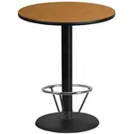 Flash Furniture XU-RD-36-NATTB-TR24B-4CFR-GG Table, Indoor, Bar Height
