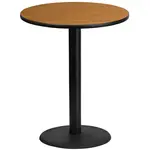 Flash Furniture XU-RD-36-NATTB-TR24B-GG Table, Indoor, Bar Height