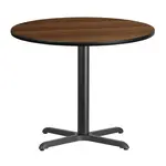 Flash Furniture XU-RD-36-WALTB-T3030-GG Table, Indoor, Dining Height