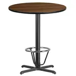 Flash Furniture XU-RD-36-WALTB-T3030B-3CFR-GG Table, Indoor, Bar Height