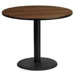Flash Furniture XU-RD-36-WALTB-TR24-GG Table, Indoor, Dining Height