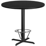 Flash Furniture XU-RD-42-BLKTB-T3333B-4CFR-GG Table, Indoor, Bar Height