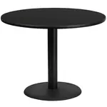 Flash Furniture XU-RD-42-BLKTB-TR24-GG Table, Indoor, Dining Height