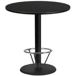 Flash Furniture XU-RD-42-BLKTB-TR24B-4CFR-GG Table, Indoor, Bar Height