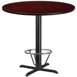 Flash Furniture XU-RD-42-MAHTB-T3333B-4CFR-GG Table, Indoor, Bar Height