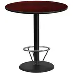Flash Furniture XU-RD-42-MAHTB-TR24B-4CFR-GG Table, Indoor, Bar Height
