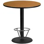 Flash Furniture XU-RD-42-NATTB-TR24B-4CFR-GG Table, Indoor, Bar Height