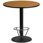 Flash Furniture XU-RD-42-NATTB-TR24B-4CFR-GG Table, Indoor, Bar Height
