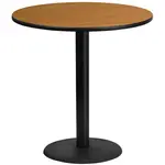 Flash Furniture XU-RD-42-NATTB-TR24B-GG Table, Indoor, Bar Height