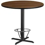 Flash Furniture XU-RD-42-WALTB-T3333B-4CFR-GG Table, Indoor, Bar Height