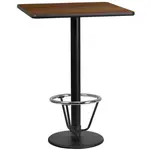 Flash Furniture XU-WALTB-2424-TR18B-3CFR-GG Table, Indoor, Bar Height