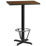 Flash Furniture XU-WALTB-2430-T2222B-3CFR-GG Table, Indoor, Bar Height
