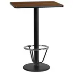 Flash Furniture XU-WALTB-2430-TR18B-3CFR-GG Table, Indoor, Bar Height