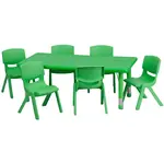 Flash Furniture YU-YCX-0013-2-RECT-TBL-GREEN-E-GG Chair & Table Set, Indoor