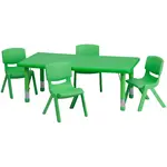 Flash Furniture YU-YCX-0013-2-RECT-TBL-GREEN-R-GG Chair & Table Set, Indoor