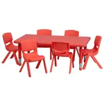 Flash Furniture YU-YCX-0013-2-RECT-TBL-RED-E-GG Chair & Table Set, Indoor