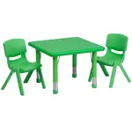 Flash Furniture YU-YCX-0023-2-SQR-TBL-GREEN-R-GG Chair & Table Set, Indoor