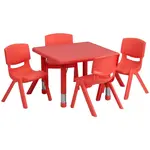 Flash Furniture YU-YCX-0023-2-SQR-TBL-RED-E-GG Chair & Table Set, Indoor