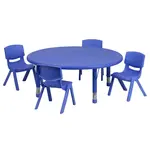 Flash Furniture YU-YCX-0053-2-ROUND-TBL-BLUE-E-GG Chair & Table Set, Indoor