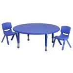 Flash Furniture YU-YCX-0053-2-ROUND-TBL-BLUE-R-GG Chair & Table Set, Indoor