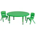 Flash Furniture YU-YCX-0053-2-ROUND-TBL-GREEN-R-GG Chair & Table Set, Indoor