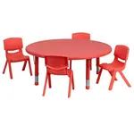 Flash Furniture YU-YCX-0053-2-ROUND-TBL-RED-E-GG Chair & Table Set, Indoor