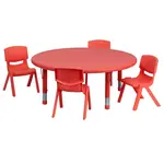 Flash Furniture YU-YCX-0053-2-ROUND-TBL-RED-E-GG Chair & Table Set, Indoor