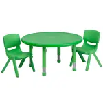 Flash Furniture YU-YCX-0073-2-ROUND-TBL-GREEN-R-GG Chair & Table Set, Indoor