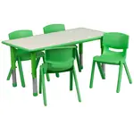 Flash Furniture YU-YCY-060-0034-RECT-TBL-GREEN-GG Chair & Table Set, Indoor