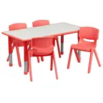 Flash Furniture YU-YCY-060-0034-RECT-TBL-RED-GG Chair & Table Set, Indoor