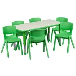 Flash Furniture YU-YCY-060-0036-RECT-TBL-GREEN-GG Chair & Table Set, Indoor
