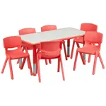 Flash Furniture YU-YCY-060-0036-RECT-TBL-RED-GG Chair & Table Set, Indoor