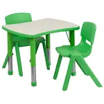 Flash Furniture YU-YCY-098-0032-RECT-TBL-GREEN-GG Chair & Table Set, Indoor