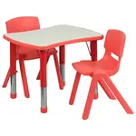 Flash Furniture YU-YCY-098-0032-RECT-TBL-RED-GG Chair & Table Set, Indoor