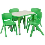 Flash Furniture YU-YCY-098-0034-RECT-TBL-GREEN-GG Chair & Table Set, Indoor