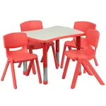 Flash Furniture YU-YCY-098-0034-RECT-TBL-RED-GG Chair & Table Set, Indoor