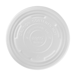 Flat Lid, 12-16/24-32 Oz Containers, White, PLA, (500/Case), Karat Earth KE-KDL114