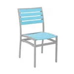 Florida Seating AL-5602-0 SILVER/ BLUE Chair, Side, Stacking, Outdoor