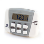 FLUKE ELECTRONICS Kitchen Clock & Timer, 3"x3.5", White, Plastic, Fluke Electronics UTL882