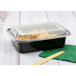 Food Container, 24 oz, Black, Polypropylene, With Lids, (150/Case), Karat IM-FC1024B