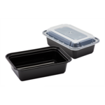 Food Container, 24 oz, Black, Polypropylene, With Lids, (150/Case), Karat IM-FC1024B