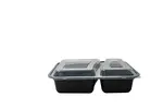 Food Container, 28 oz, Black, Polypropylene, With Lids, (150/Case), Karat IM-FC1030B-2C