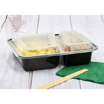 Food Container, 28 oz, Black, Polypropylene, With Lids, (150/Case), Karat IM-FC1030B-2C